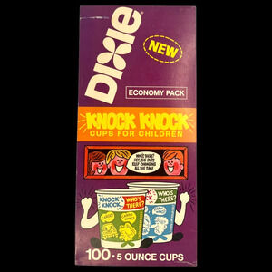 Dixie Cups 5 oz Vintage 1974 Knock Knock Jokes Children 100 Count Factory Sealed